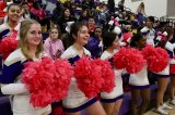 The Lemoore High School Pep Squad with pink pom poms.